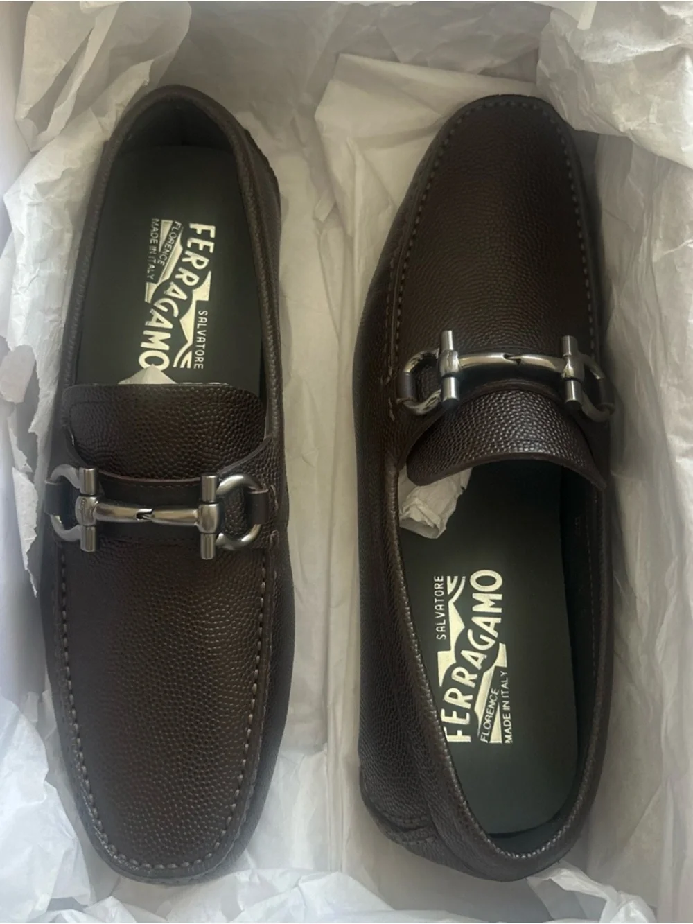 Salvatore Ferragamo Brown Parigi Driver Loafers 6.5 (US 7.5) D (EXTRA NARROW)
